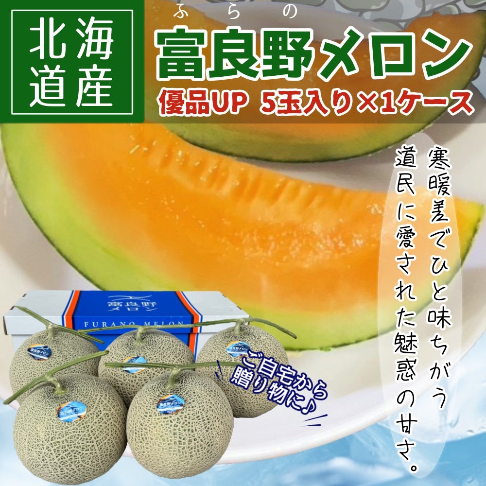 富良野メロン(優品UP 5玉入り×1ケース)